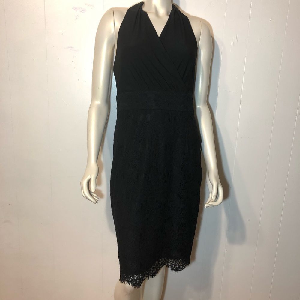 Alexia Admor black lace halter dress